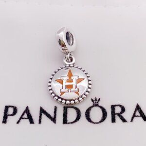 Pandora Houston Astros H-town Charm Pendant S925 Sterling silver Jewelry